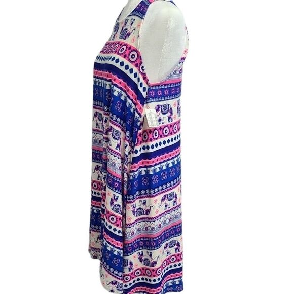 Elephant Boho Print Summer Dress size Medium - Picture 3 of 8
